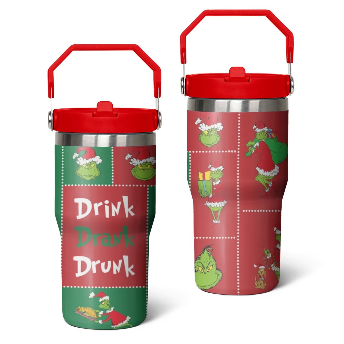 20oz Stainless Steel Tumbler with Lid and Straw,Spill Proof Travel Cup Double Wall Vacuum Insulated Coffee Mug with Top Handle Crimson