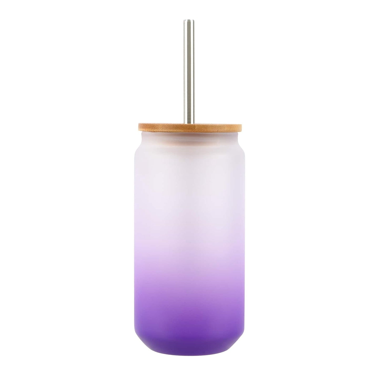 Purple Frosted Glass Sublimation Tumbler by Make Market – 18oz Drinkware with Bamboo Lid & Metal Straw - Designed for Custom Heat Transfer - Hand Wash Only - 12 Pack