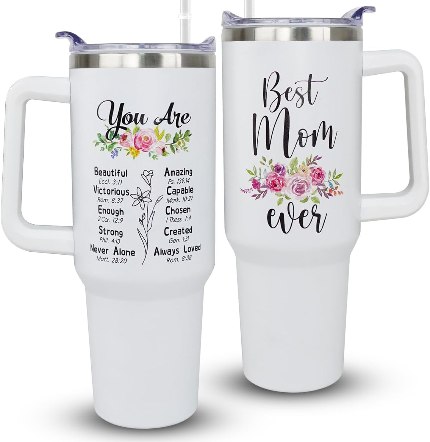 Pure Buddy - 40oz Mom Tumbler with Handle Mamasaurus cup, Mom Gifts from Daughter/Son,Mama Birthday gifts, Mother''s Day Gift for Mama， Best Mother In Law Gift,Mother Coffee cup Stainless Steel Travel Mugs