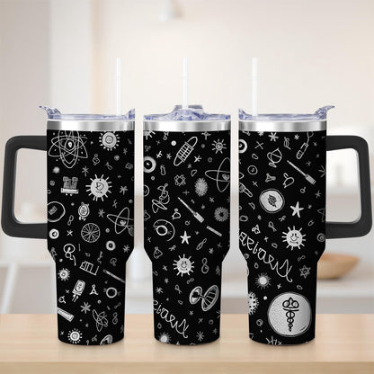 Pure Buddy - Black Space Science Stainless Steel Tumbler, 30oz