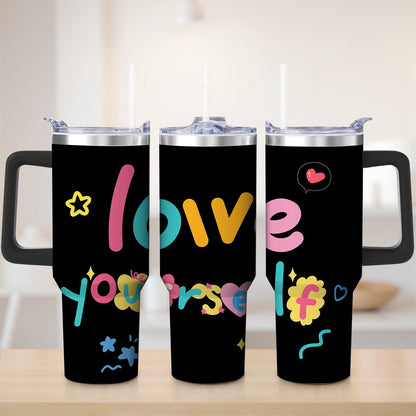 Pure Buddy - Colorful Love Yourself Stainless Steel Tumbler, 30oz