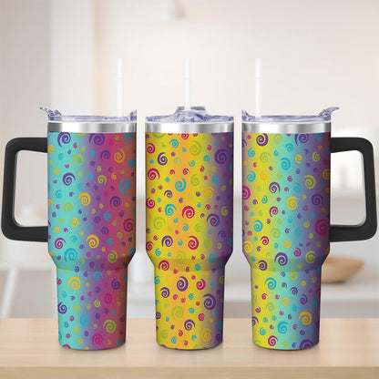 Pure Buddy - Colorful Spiral Gradient Stainless Steel Tumbler, 30oz