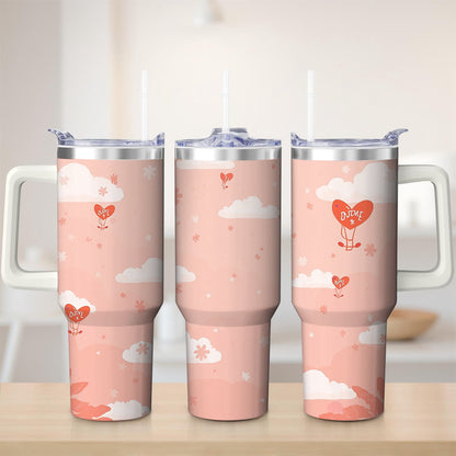 Pure Buddy - Cute Cloud and Heart Design Stainless Steel Tumbler, 30oz