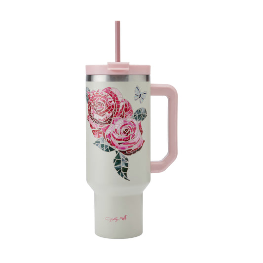 Dolly Parton 40 oz Stainless Steel Tumbler with Handle Pink Jewel