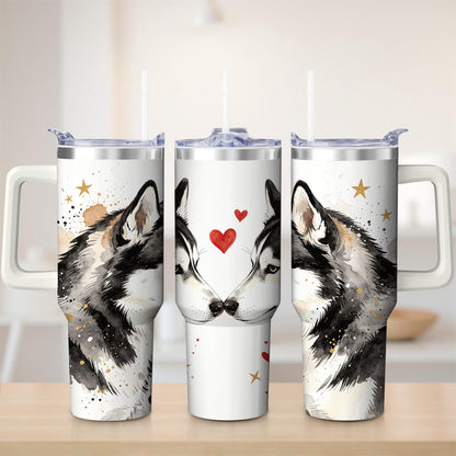 Pure Buddy - Husky Love Design Stainless Steel Tumbler, 40oz
